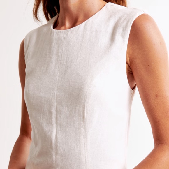 Linen-Blend Shell Mini Dress - Picture 3 of 5